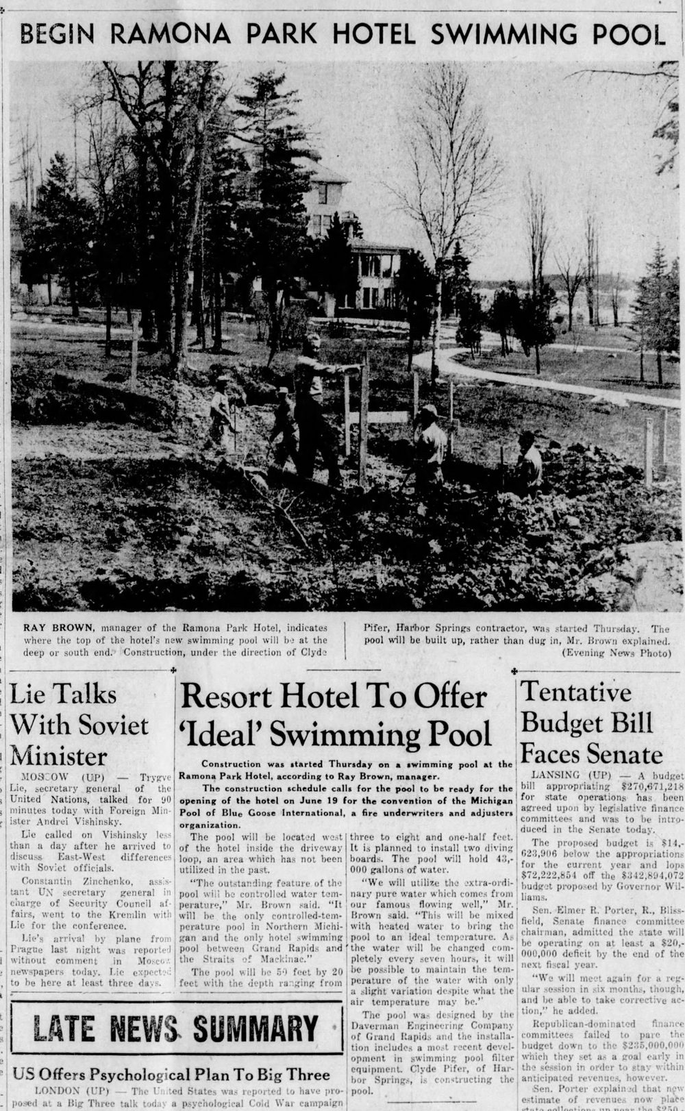 Harbour Inn (Harbor Inn, Ramona Park Hotel) - May 12 1950 Article (newer photo)